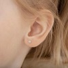 Girl's Classic Setting Solitaire Screw Back Sterling Silver Earrings - In Season Jewelry - 3 of 4