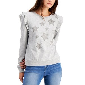 I.N.C International Concepts Womens Ruffled Star Sweatshirt, Grey, XX-Large - 1 of 1