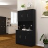 MAYEERTY Black 71" Kitchen Pantry Cabinet, Microwave Countertop 6 Doors 1 Drawer Adjustable Shelves - 2 of 4