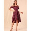 Allegra K Women's Spaghetti Straps Ruffled Sleeves Asymmetrical High Low Floral Midi Sundresses - 3 of 4