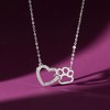 Ross-Simons 0.30 ct. t.w. White Topaz Heart and Paw Necklace in Sterling Silver Size 18 - 3 of 4