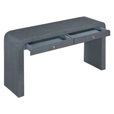 Dexmalle Rustic Console Table with Fluted Drawer Front and Curved Corners & Thick Legs