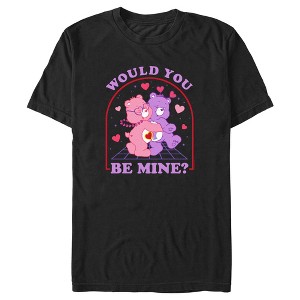 Men's Care Bears Valentine's Day Love-a-Lot Bear and Share Bear Would You Be Mine T-Shirt - 1 of 4