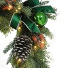 Puleo 6'x10" Pre-Lit Battery-Operated Green Ribbon Garland - 4 of 4