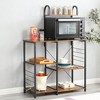 Somdot Baker's Rack 35.4 Inch All Purpose Kitchen Utility 3 Tier and 4 Tier Storage Durable Microwave Stand and Home Organizer, Rustic Brown - 3 of 4