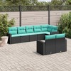 vidaXL Garden Sofa Set Black PE rattan, powder-coated steel Large - 2 of 4