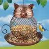 Collections Etc Bronze Colored Cat-Shaped Wire Mesh Body Hanging Birdfeeder Bronze - 2 of 2