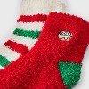 Women's Embroidered 2pk Cozy Ankle Socks - 3 of 3