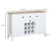 Coffee Bar Cabinet 9-Bottle Wine Rack, Sideboard Buffet Cabinet, Wine Cabinet with Drawers and Adjustable Shelves and White - 3 of 4