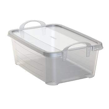 18 Gallon Tote Clear Base with Titanium Silver Lid