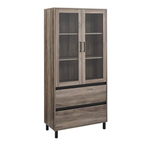 Glass door storage deals hutch