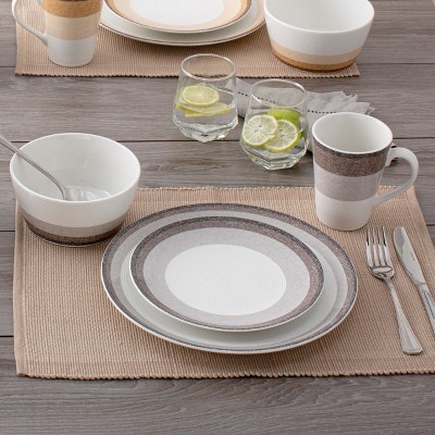 Canyon White Porcelain 4-Piece Textured Breakfast Set