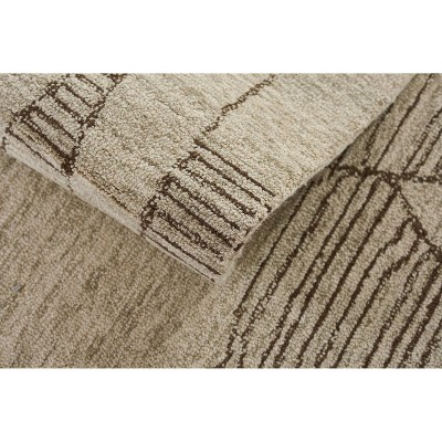 Teppe Geometric Handtufted Gray Wool Rug, 5' x 8'