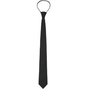 INSPIRE CHIC Men's Skinny Slim Solid Color Adjustable Pre-Tied Satin Necktie Ties 1 Pc - 1 of 4