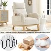 AENKYO 27.6" Modern Accent Rocking Chair, Deep Seat, High Backrest Lounge Armchair with Side Pockets for Living Room & Nursery, Beige - 2 of 4