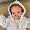 EVERYDAY KIDS Blue Baby Fleece Robe with Hood Cozy Hooded Bathrobe for Boys  Ages 0-9 Months Soft, Warm, Lightweight Infant Sleepwear, Loungewear - 4 of 4