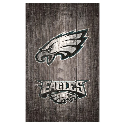 NFL Philadelphia Eagles Fan Creations Distressed Wood Logo 11x19 Sign -  Gray