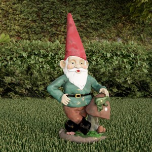 Lawn Gnome Statue-Fun Classic Style Resin Figurine for Outdoor Garden Décor-Great for Flower Beds, Fairy Gardens, Backyards and More by Pure Garden - 1 of 4
