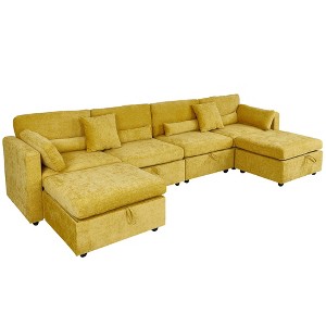 Modern Minimalist Cream Two-Seater Sofa - 1 of 4