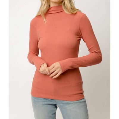 Women's Ribbed Mock Neck Turtleneck - mystree