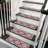 SussexHome Tetra One Design Cotton Anti-Slip Stair Treads, 9” X 28“ - 4 of 4
