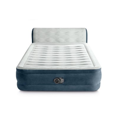 Intex 18 Pillow Top Air Mattress With, Inflatable Air Bed With Headboard