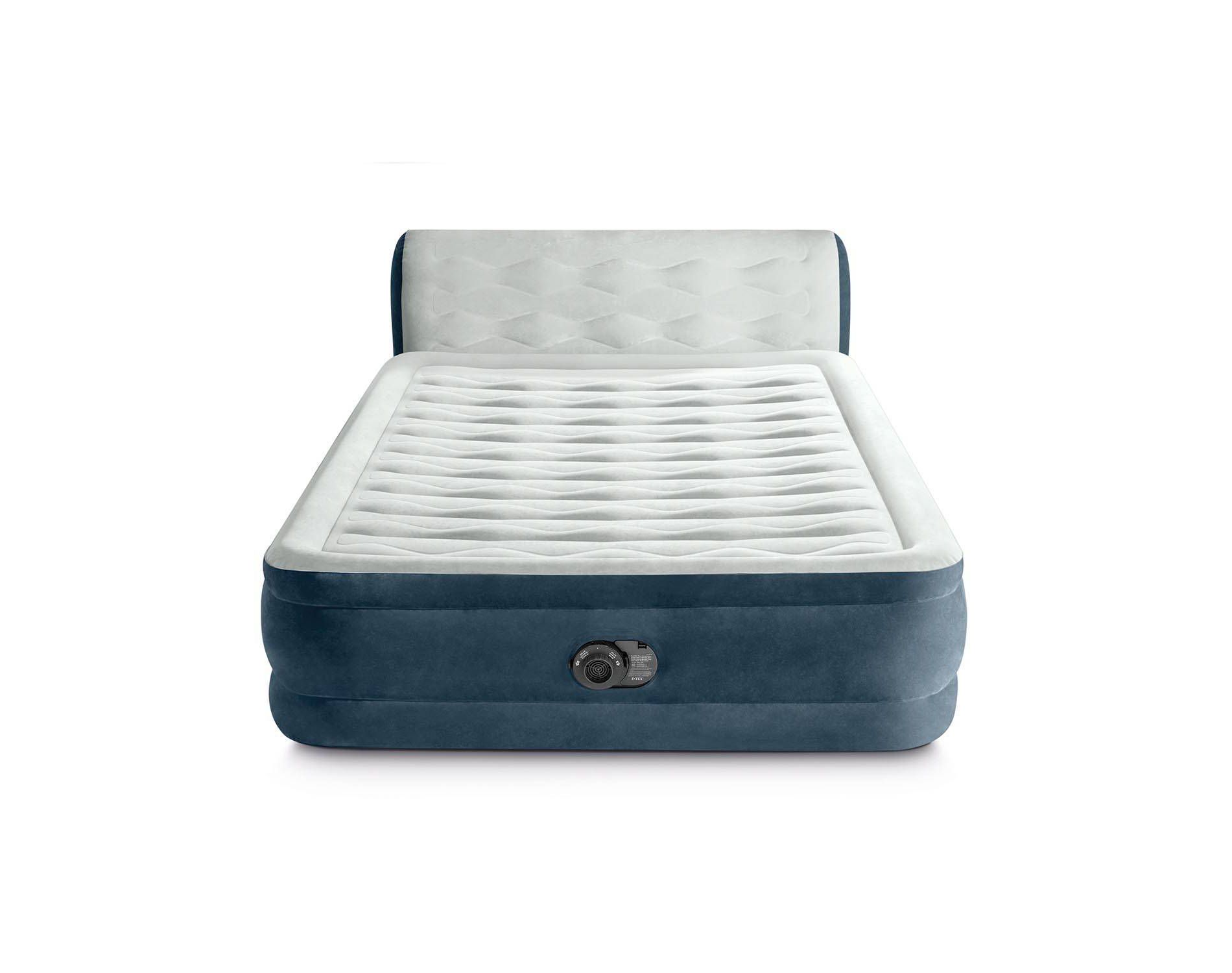 Intex 18" Pillow Top Air Mattress with Electric Pump and Headboard - Queen Size