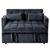 TiramisuBest 3-in-1 Convertible Sleeper Sofa Bed, Velvet Loveseat Futon Couch with Pull-Out Bed, Pillows & Storage Pockets, Black - 4 of 4