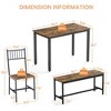 5 Piece Dining Table Set, Kitchen Table with 2 Chairs and 2 Benches, Kitchen Dining Table Set for 6, Breakfast Table for Living Room Restaurant - 4 of 4