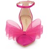 Allegra K Women's Mesh Bow Tie Ankle Strap Stiletto High Heels Pumps - 2 of 4