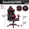 NicBex Adjustable Ergonomics Gaming Chair,360° Swivel Office Chairs with Head&Lumbar Pillow,90°-150° Recliner Chair for Office&Home,300lbs Max,Black - 4 of 4