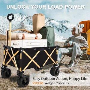 Folding Wagon, Heavy Duty Utility Beach Wagon Cart for Sand - 1 of 4