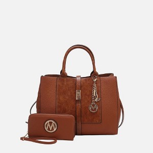 MKF Collection Yola Women’s Satchel Vegan Leather Bag and Wallet by Mia K- 2PCS Set - 1 of 4