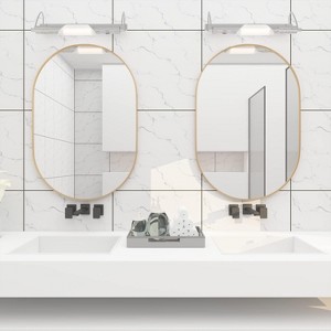 Vynxaria 20" x 28" Gold Metal Oval Mirror: A Touch of Whimsy and Elegance for Your Space - 1 of 4