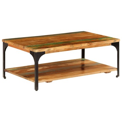 vidaXL Coffee Table Multicolor Solid reclaimed wood 39.4x23.6x13.8 in