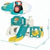 Sandinrayli 9 in 1 Toddler Slide, Bus-Themed Kids Slide and Climber Playset Green+yellow - 3 of 4