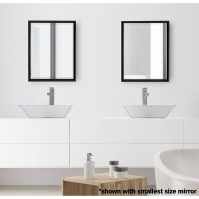 Calter Contemporary Black Polystyrene 25x30 Rectangular Wall Mirror