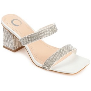 Journee Collection Womens Shandee Tru Comfort Foam Rhinestone Detail Block Heel Sandals - 1 of 4