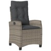 vidaXL 3 Piece Bistro Set with Cushions Gray Poly Rattan - 4 of 4