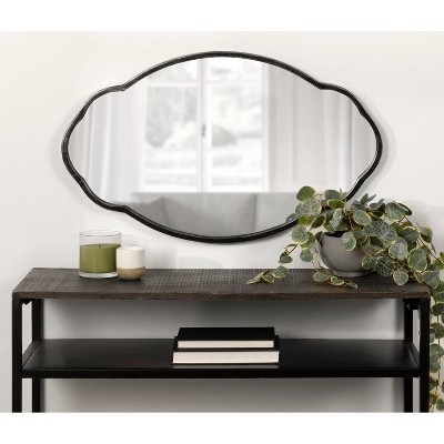30" Gold Oval Scalloped Vanity Wall Mirror