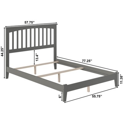 Mission Full Size Gray Wood Bed with Headboard and Slats