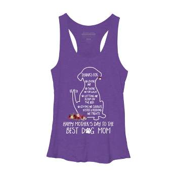 Women's Design By Humans Happy Mothers Day Best Dog Mom Thanks By MiuMiuShop Racerback Tank Top