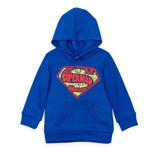 DC Comics Justice League Superman Batman The Flash Fleece Pullover Hoodie Toddler to Big Kid - 1 of 4