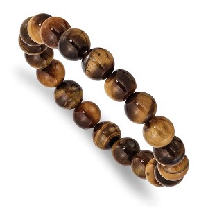 Black Bow Jewelry 10mm Agate Beaded Stretch Bracelet, 6.5 Inch - 1 of 4