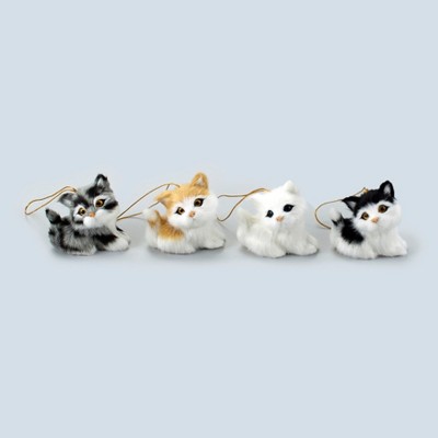 Lakeside Christmas Pet Ornaments - Tree Decoration for Animal Lovers - Cats - Set of 4