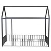 MAYEERTY Twin Size Metal House Bed Frame, Fence, Kids Teens Bedroom, White - 3 of 4