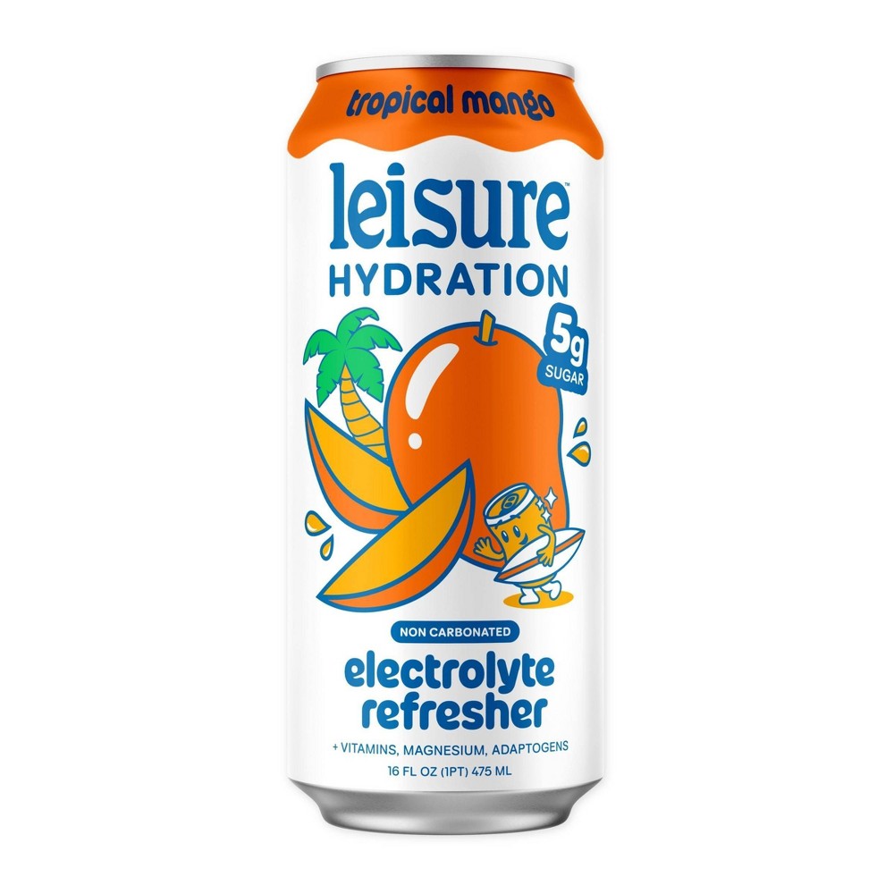 Leisure Hydration Tropical Mango Electrolyte Refresher - 16oz Single Can
