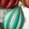 Ribbed Glass Ornament Multicolor 3.5"H Glass Set of 3 - 2 of 2