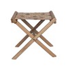 Storied Home Modern Collapsible Wood and Jute Folding Stool Natural/Brown: 20"x18" No Assembly Required - 2 of 4