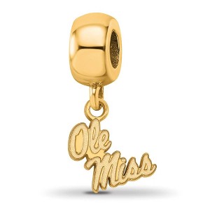 Black Bow Jewelry 14k Yellow Gold Plated Sterling Silver Mississippi Rebels NCAA Bead Charm - 1 of 4